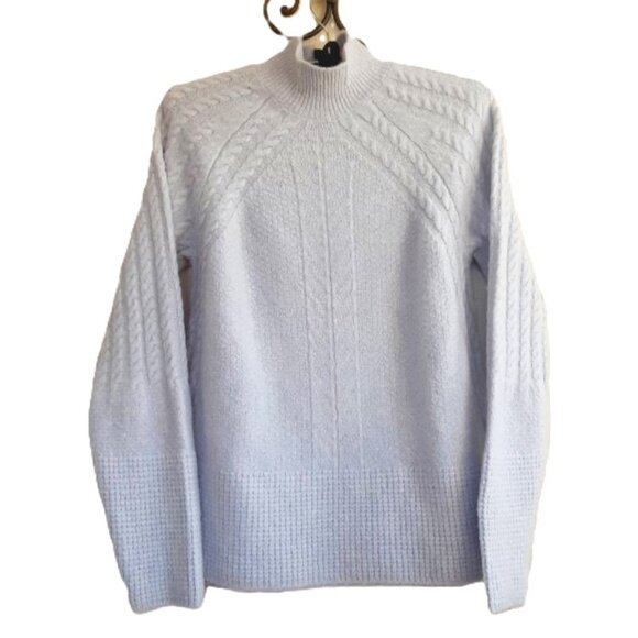 NEW 89th & Madison Lilac Cable Knit Mock Neck Sweater Small - Picture 1 of 8